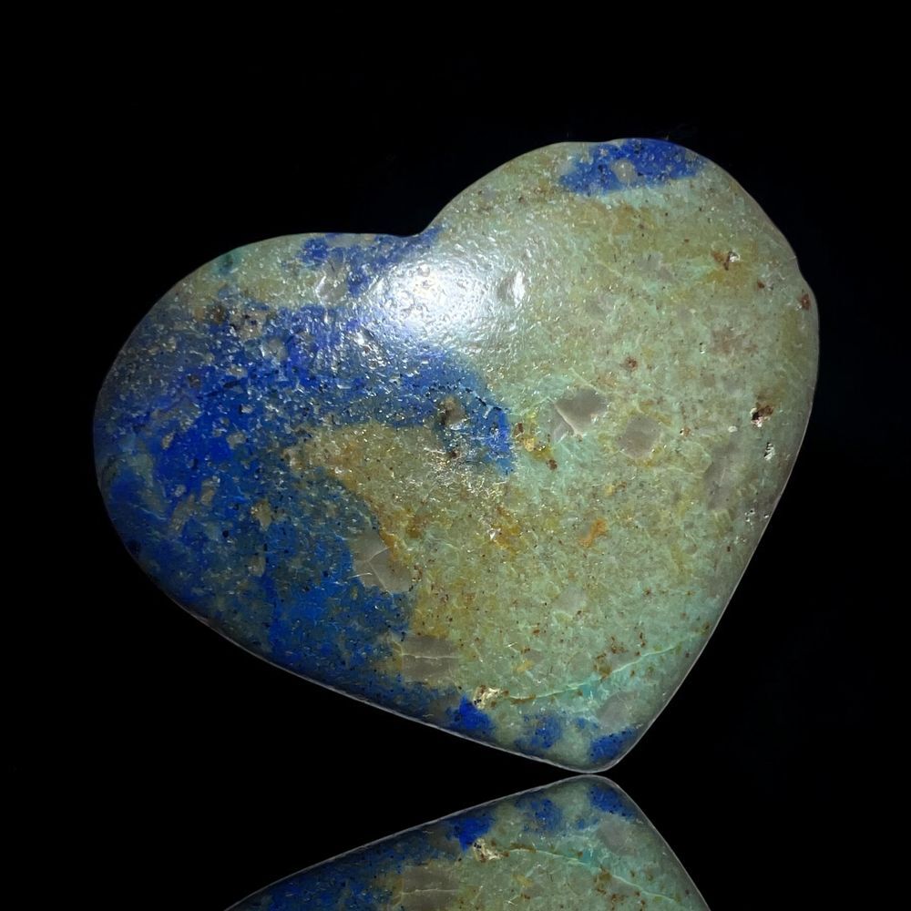 Azurite Heart Carving Meditation Stone